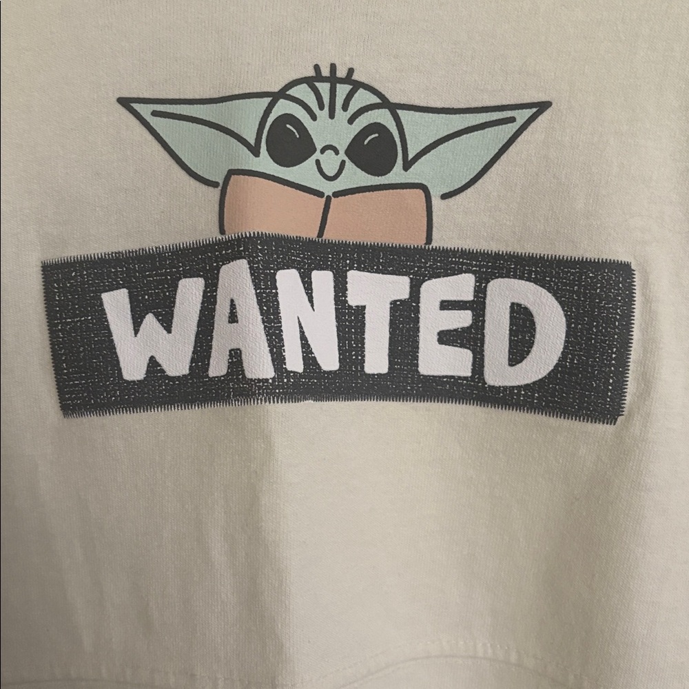 Disney Parks Spirit Jersey Star Wars The Child Cream 'Wanted' Graphic Tee - Picture 2 of 7